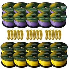 Harmony Car Primary 12 Gauge Power Ground Wire 2000 Feet 20 Rolls Yellow Purple