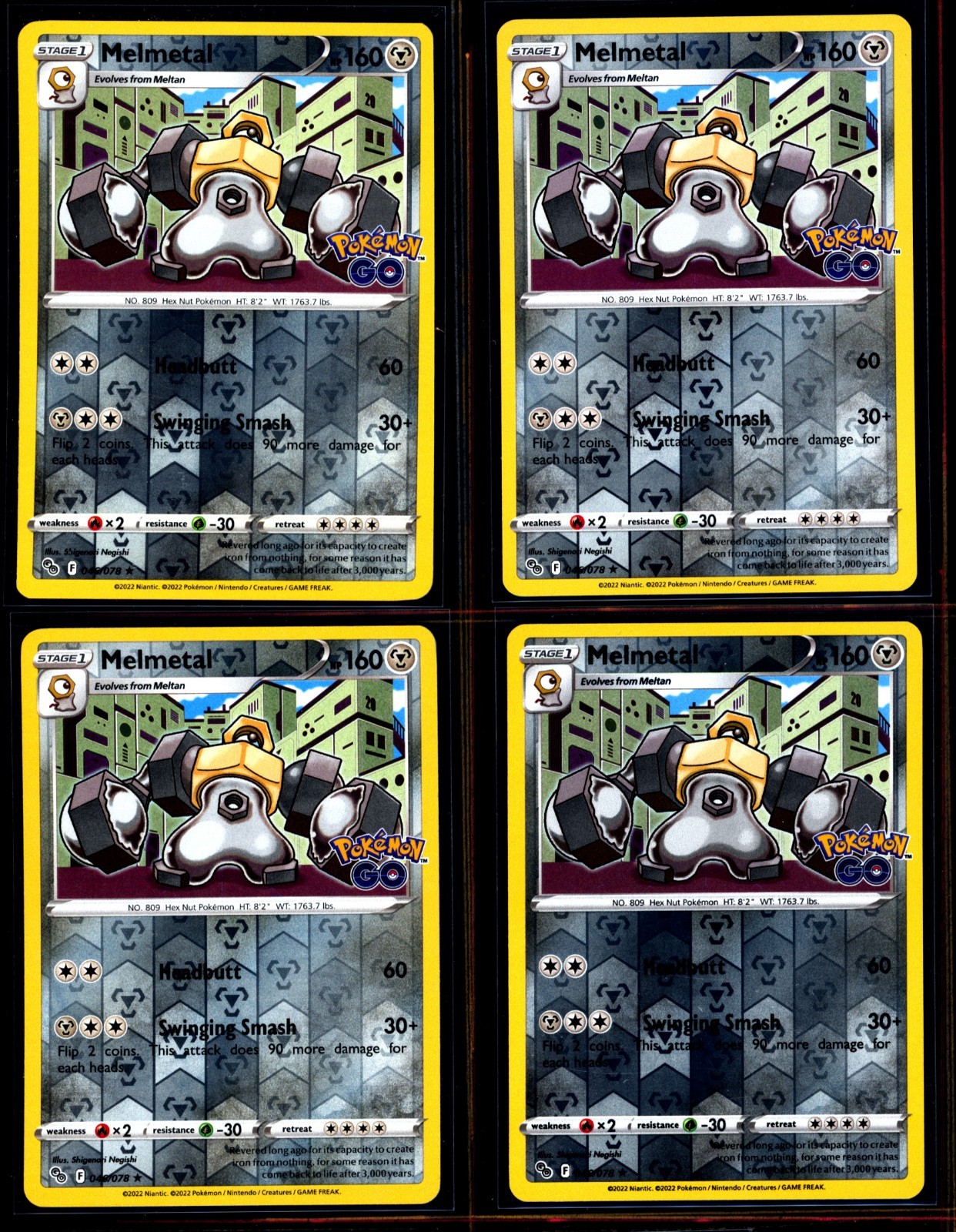 4x Melmetal 46/78 Reverse Holo Rare NM TCG Pokemon 6767#73
