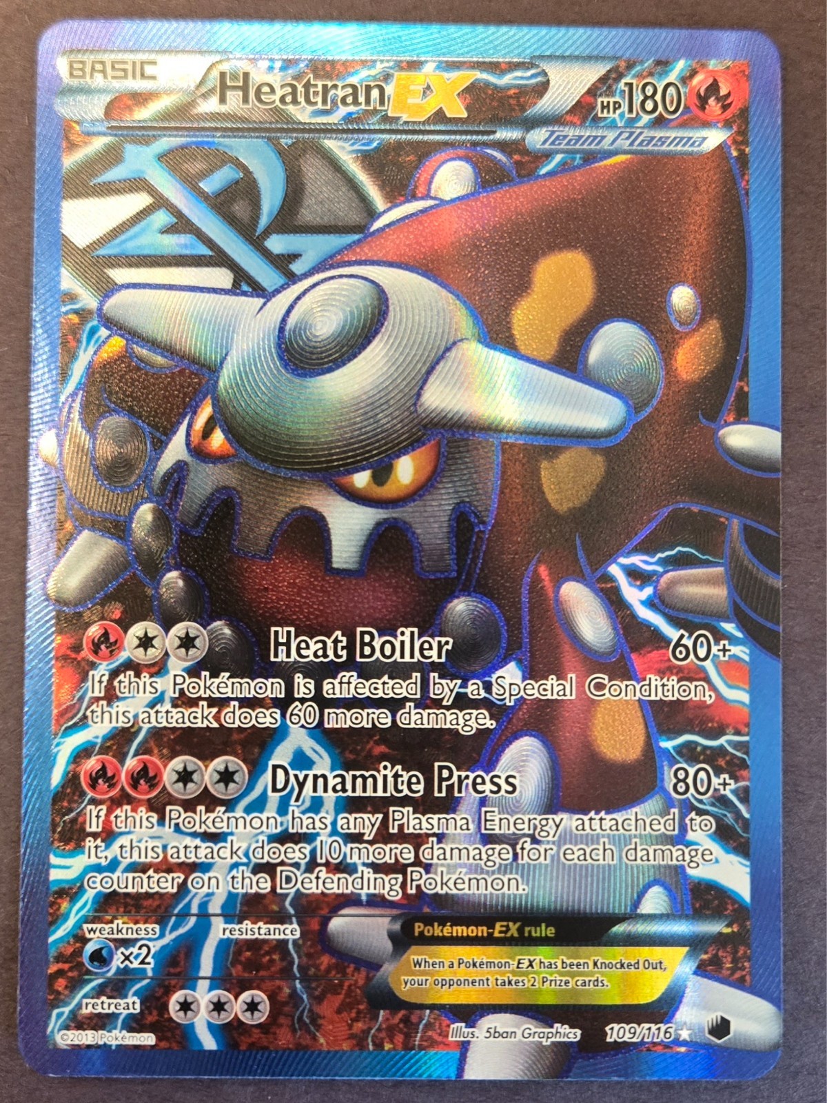 Heatran EX (Full Art) 109/116 Plasma Freeze Holographic Pokémon Team Plasma