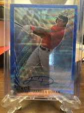 2020 Leaf Metal Draft - 1990 Leaf Autographs Jarren Duran #LA-JD3 Blue Wave /20 