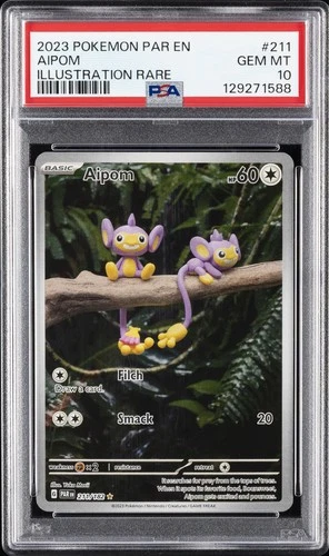 2023 POKEMON PAR EN-PARADOX RIFT ILLUSTRATION RARE #211 AIPOM PSA 10