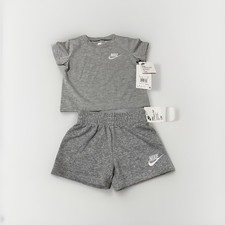 Nike Baby Boys 2-Piece Set Gray T-Shirt  Shorts Outfit Size 12M New With Tags