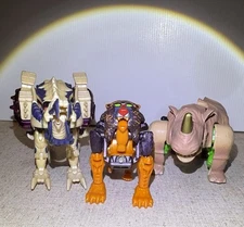 Transformers Beast Wars 1999 Dinobot, 1996 Rhinox-Maximals-1997 Bantor Fuzor Lot