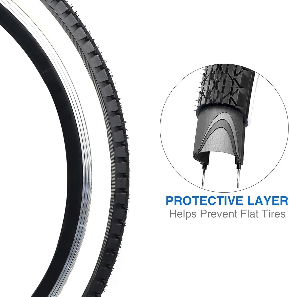 Pneu de vélo 20 x 2,125 mm Ligne noire orange paroi latérale IA-1521
