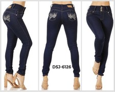 Size "7" DSJ-6126 Colombian Design Push Up Levanta Cola High Waist Jeans.