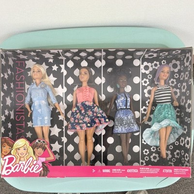 Barbie Fashionistas 4-Pack Fashion Dolls with Removable Clothes