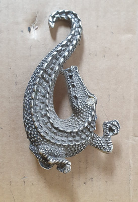 Schließe Schnalle Silber Krokodil Anhänger? schalclip? diamantauge? vintage