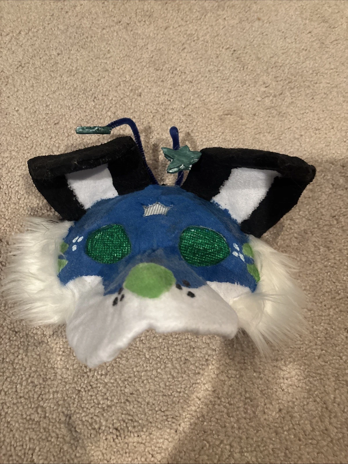 Blue Alien Dog Mask