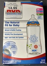 NUK Advanced Orthodontic Baby Bottles 10oz 2-Pack BPA Free New in Box
