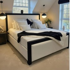 Ottoman Storage Gas Lift panel Bed Frame Velvet Upholstered Double King Size