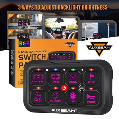 AUXBEAM RGB 8 Gang Auxiliary Switch Panel bluetooth APP for Jeep Grand Cherokee