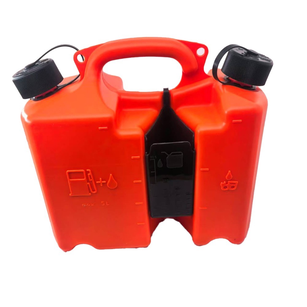 Cleverly Designed 5 Liter Combi Can to Store Fuel and Chain Oils Safely