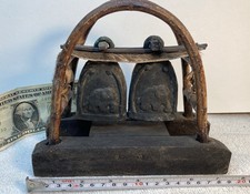 Vtg Karen Hill Tribe Double Elephant Bell w/ ...