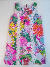 LILLY PULITZER TARGET NOSIE POSEY PINK&WHITE FLORAL SUMMER SHIFT DRESS*S 6/6X