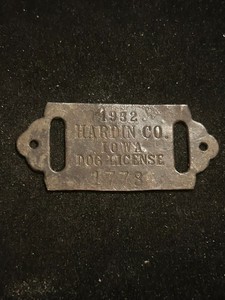 1932 Hardin County Iowa Tax Token Dog Tag License #1778
