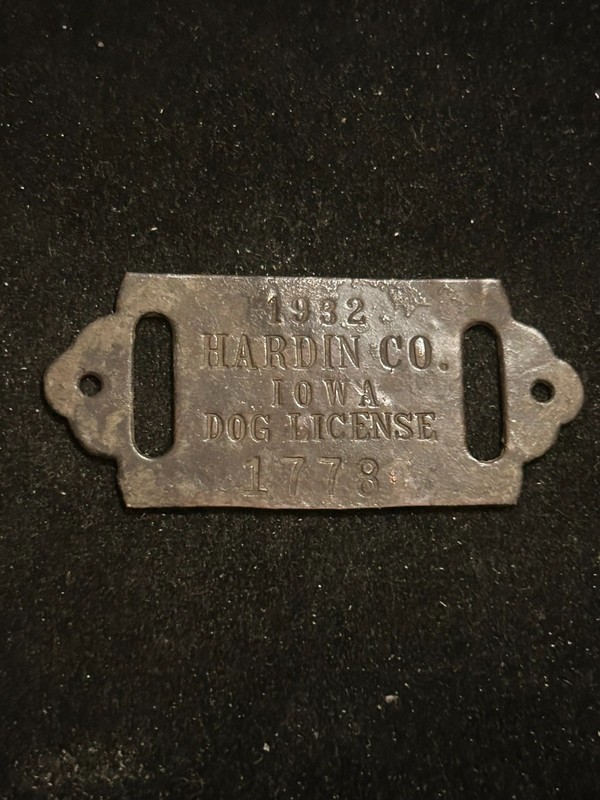 1932 Hardin County Iowa Tax Token Dog Tag License #1778