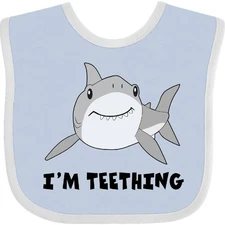 Inktastic I'm Teething Cute Shark Baby Bib Sharks Great White Fish Water Ocean