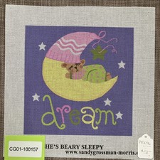 Handpainted Needlepoint Canvas She s Beary Sleepy Must Read Description
