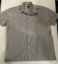 Van Heusen Studio Slim Fit Men's Short Sleeve Button Up Shirt XL 17-17 1/2