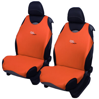 Orange Front Car Seat Covers for Fiat 500 500C 500X 500L 500e