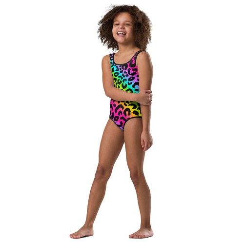 Rainbow leopard kids Swimsuit - Picture 2 of 20