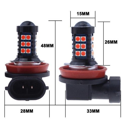 2X H11 H8 H9 Fog Driving Light Bulb Super Bright Red LED Daytime Running Light - Picture 7 of 12