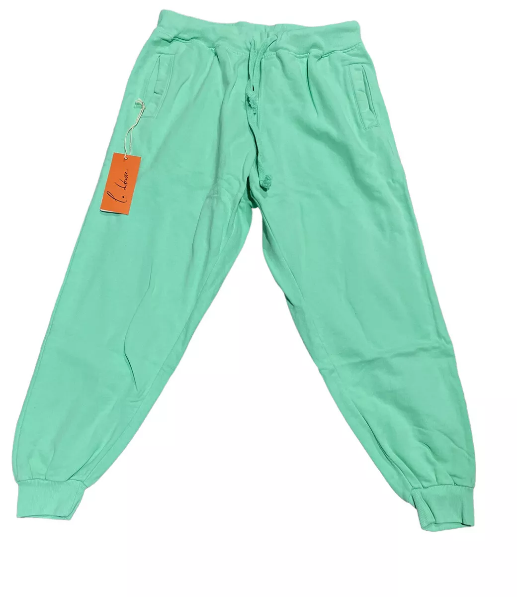 La Detresse Streetwear Women s Jogger Sweat Pants Thin Mint Green Size XL