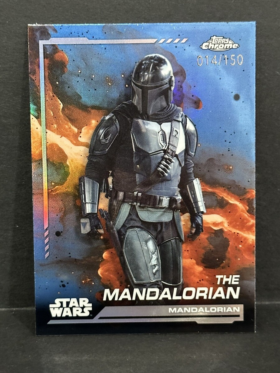 2024 Topps Chrome Star Wars #21 The Mandalorian Blue Refractor