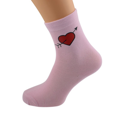 Love Heart With Arrow Valentines Design rosa Damensocken UK Größe 4-8 X6N219