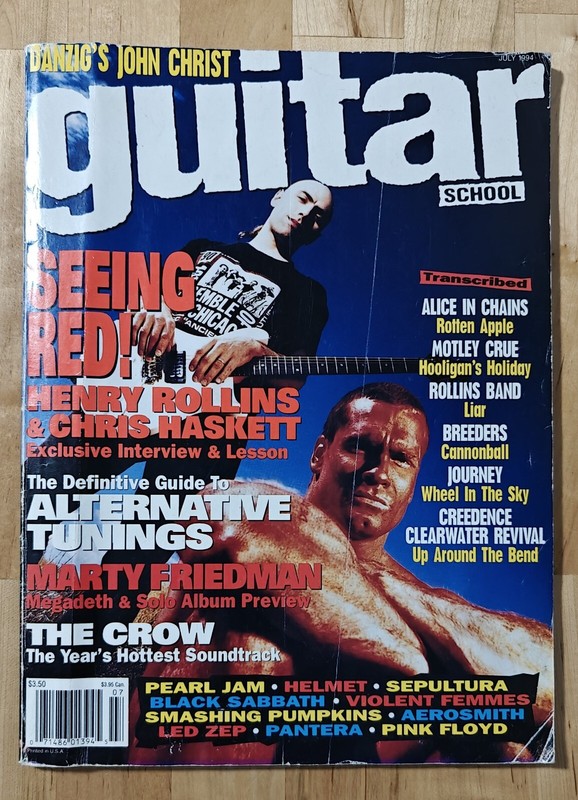 Guitar School Magazine July 1994 Henry Rollins & Chris Haskett / The Crow