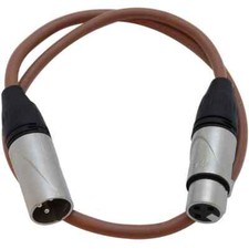 2 Foot Brown XLR to XLR Patch Cable PA/DJ Mic Cord XLRM to XLRF