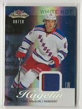 2013 2013-14 Fleer Showcase White Hot Patch #65 Carl Hagelin 08/18 NY Rangers