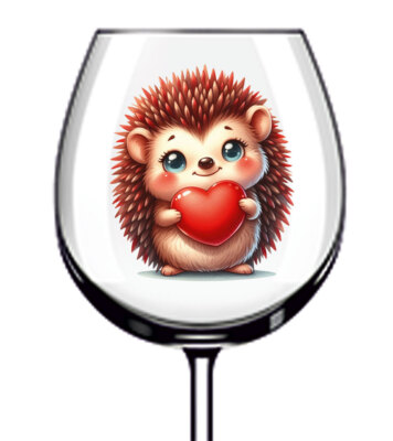 12x Igel Valentinstag bunt Weinglas Van Vinyl Aufkleber Abziehbild a5671
