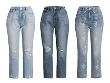 No Boundaries Juniors' High Rise Slim Straight Cropped Jeans NEW