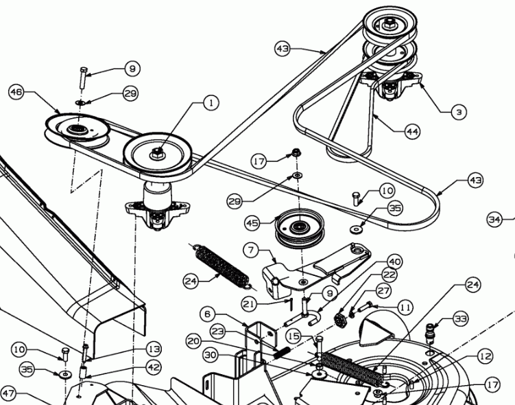 EM Cub Cadet MTD Keilriemen Für Rasenmäher – 116,8 Cm Länge, Passend Für LT1045/LT1046 Modelle – Ersatzteil 75404033, 754-04033, 954-04033