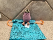 NWT Jellycat Amuseables Eggplant Bag charm Jelly Cat clip on