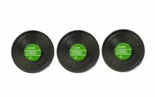  Miniature Dollhouse Set of 3 Records New Green In The Center 1:12 Scale New