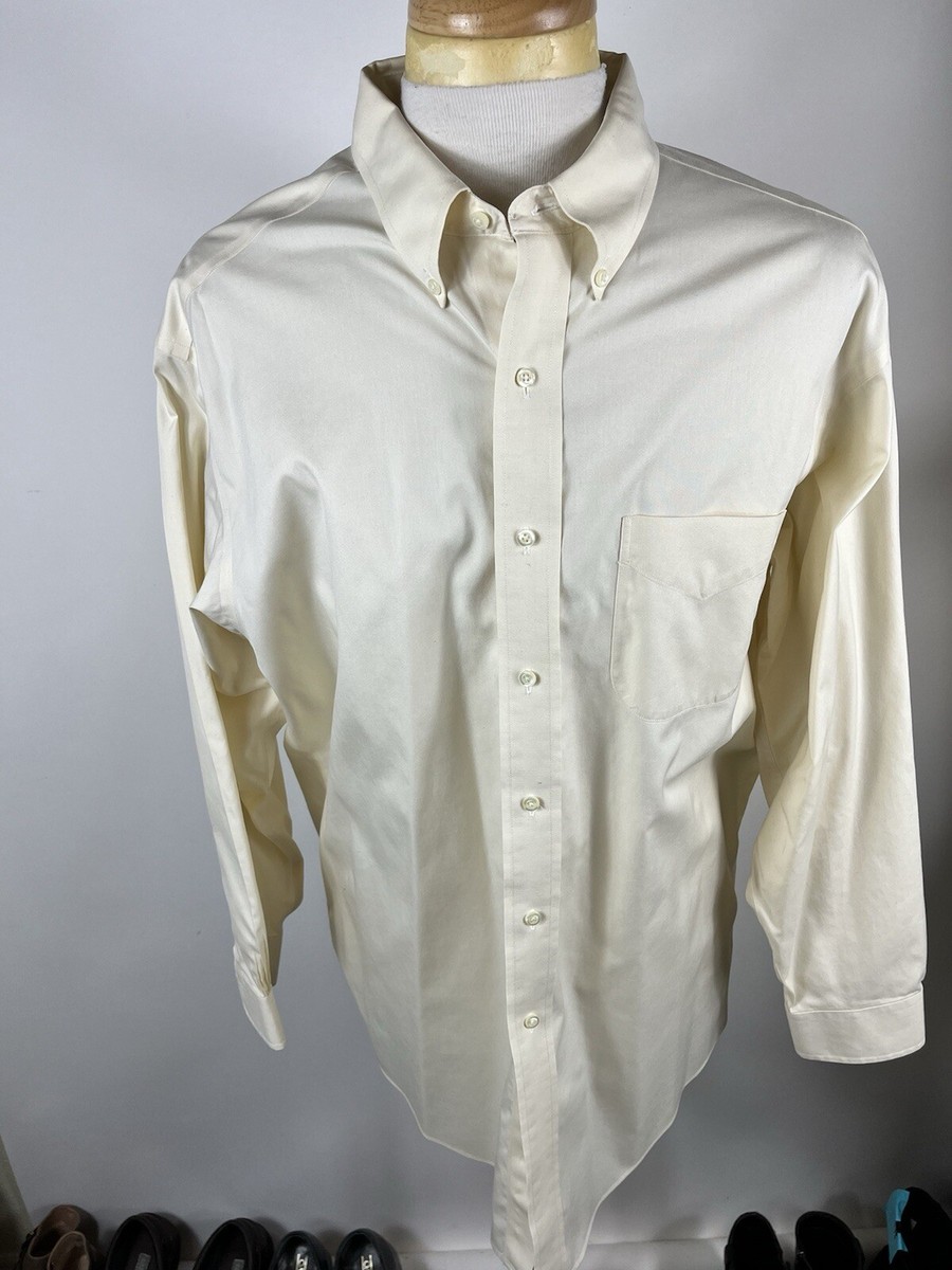Brooks 346 Non Iron Men's Size 17-34 Long Sleeve Button Up Shirt