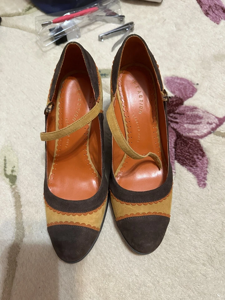 Gamuza cuña multicolor Kenneth Cole Reaction marrón/amarillo/naranja, talla 7 Foto 4 de 4