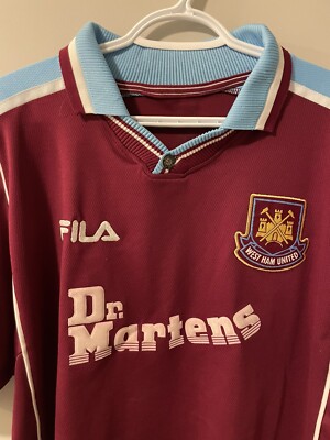 ウェア FILA WestHam Authentic Jersey Dr.Martin WEST HAM UNITED 1999 2000 2001 HOME FOOTBALL SHIRT SOCCER