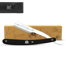 Durable Cut Throat Razor, Shavette, Plastic Handle, Barber Straight Razor, Black