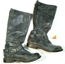 7 Size Women's Boots Nine West Tall Mic-Calf gray synthetic Leather 