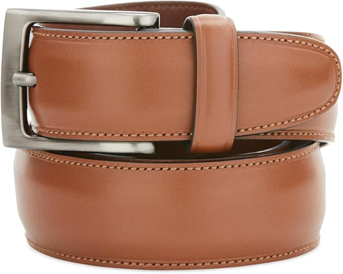 Мужской кожаный ремень для платья Perry Ellis Portfolio-Цвет Коричневый-РазмерXL4244 4190₽