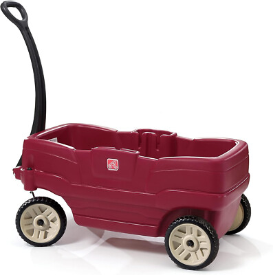 Step2 Bollerwagen mit 2 Sitzen für Kinder belastbar, Ablagefach robust Langlebig