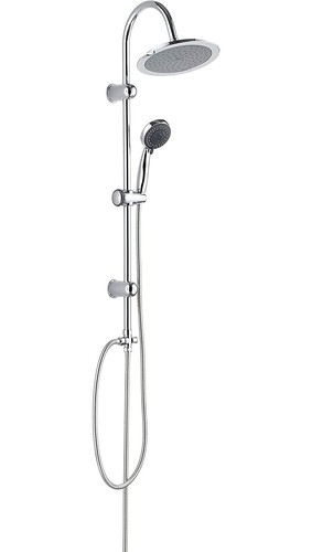 Duschsäule Überkopfbrause-Set rund, modern Regendusche Duschset Chrom/grau - Bild 1 von 2