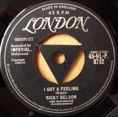 Ricky Nelson (2) - I Got A Feeling / VG / 7