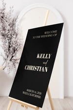 Wedding Welcome Sign - Black Wedding Decor - Black Acrylic Welcome Sign