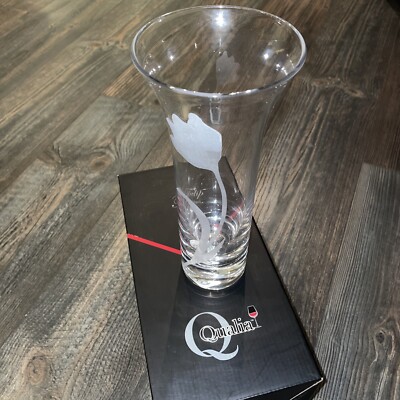 Qualia Glass Bouquet Tulip Vase, Clear, 10'' Handmade Lead Free
