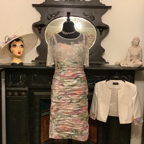 Ispirato Mother Of The Bride Wedding Floral Lace Outfit Dress & Jacket