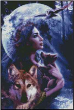 Native American  "Moonlight" Counted Cross Stitch Chart No.21-100 